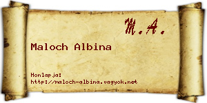 Maloch Albina névjegykártya